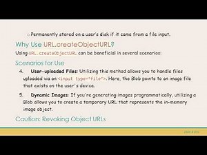 Understanding the Difference Between URL.createObjectURL and Plain Image Source URLs