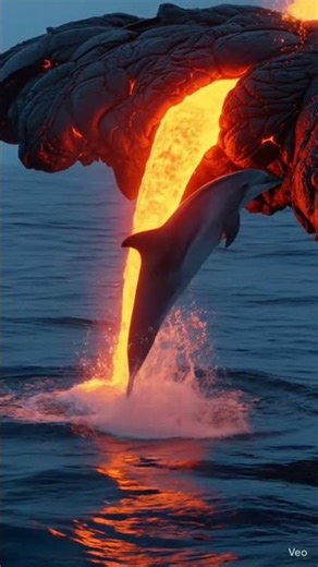 a beautiful dolfin jump on lava pull 😨😨😨❤️. please help, support me#aivideos