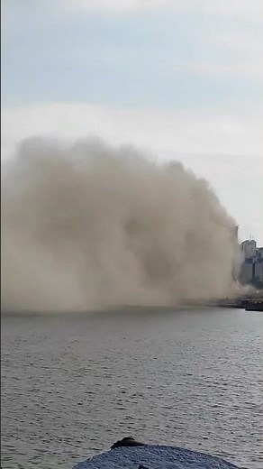 Silo Damaged in 2020 Beirut Explosion Partially Collapses After Fire