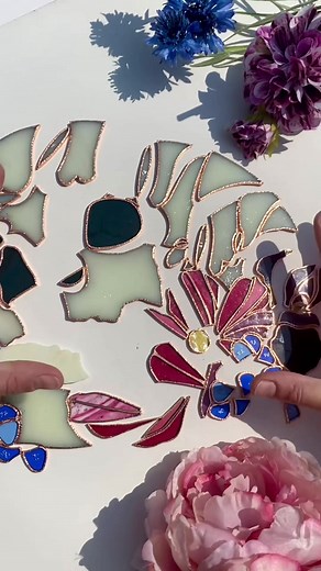 Til I die 🩷💜💙 the design took me like twice as long as creation process so hopefully it looks as cool as I hope when it’s soldered! #pride2023🏳️‍🌈 #pride2023 #lgbtqart #queerartist #stainedglass