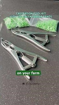 Heavy-Duty Castration Tool Kit for Goats & Sheep | 100 Rubber Bands Included 🐐🐑