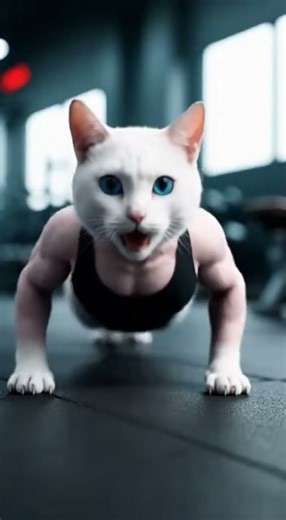 cat have some muscles Watch this feline flex power #CatStrength #MuscleCat #FelinePower