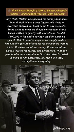 💼 “Frank Lucas Brought $100K to Bumpy Johnson’s Funeral — And Changed How the Room Saw Him”