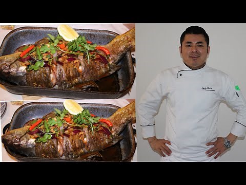 How to make the best oven grilled whole fish with Thai style - Chef Chang