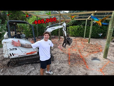The $250,000 BackYard AVIARY POND BUILD begins now!! (Pt. 3)