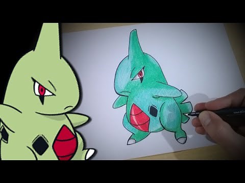 HOW TO DRAW POKEMON LARVITAR step by step
