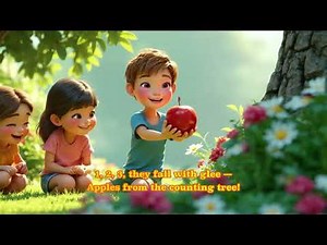 Counting Apples on the Tree with Lyrics 🍏 | Fun Song for Preschools | Numbers 1 to 10 Nursery Rhyme