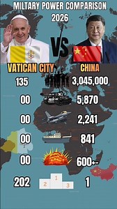 China vs Vatican City Military Power 2026