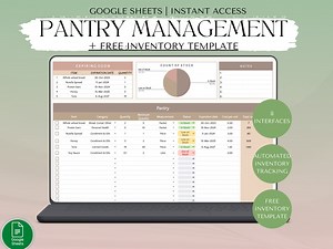 Pantry Kitchen Inventory Management With Household Checklist, Track Food List and Inventory for Household Stock Template Google Sheets Track - Etsy