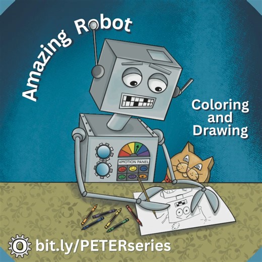 Introducing 🎉 the Amazing Robot Coloring and Drawing Book 🤖 bit.ly/ROBOTbook It features 50 hand-drawn illustrations by Tricia Fuglestad 🤖 Color the imaginative scenes 🤖 Learn to draw her quirky robots This book a calming and creative way to engage with the SEL content found in her Augmented Reality SEL book, PETER O’METER #AmazingRobot | Help A Teacher