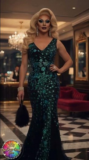 Teal Peacock Sequin Mermaid Gown for Drag Queens 👑 Tens Across the Board #thedragqueenstore