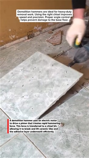 Powerful Tile Removal with Demolition Hammer!