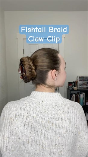 Fishtail Braid wrapped Claw Clip! #fishtailbraid #clawcliphairstyles