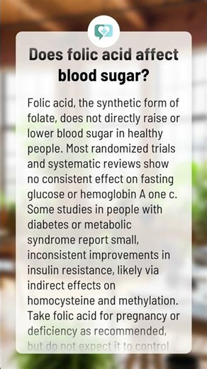 Does folic acid affect blood sugar?