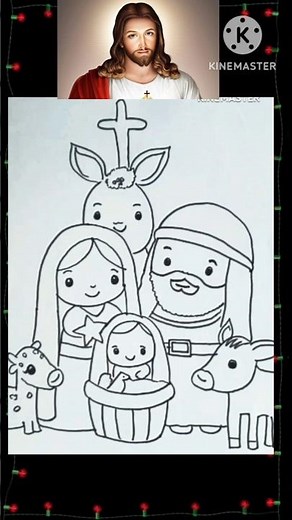 Christmas drawing #how to draw jesus birth #jesus born drawing #jesus, mary and Joseph drawing
