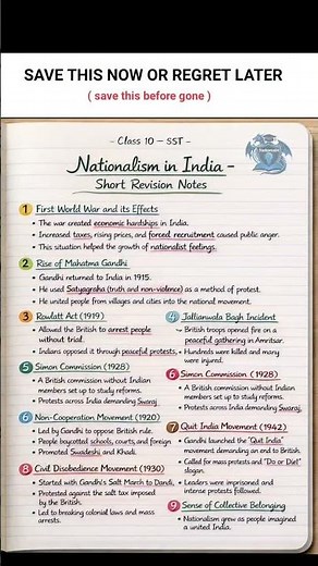 #Class10 History Chapter 2 Complete Notes | Nationalism in India 🔥 #viral #shorts