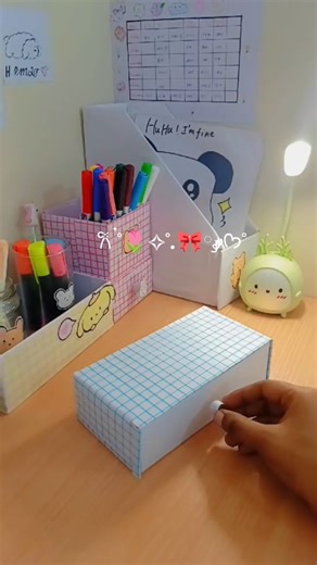 cute study table organiser 𐙚 ˚໋🌷✧˚.🎀༘⋆ᡣ𐭩˚#diy #study #table #studytable #studytableorganization