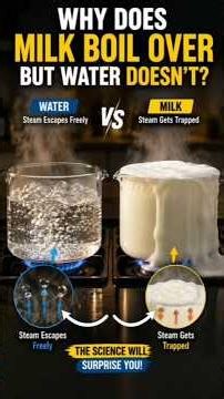 Why Does Milk Boil Over But Water Doesn't? 🥛🤯 The Hidden Science Explained! #Shorts