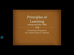 Principles of Learning (Horne and Pine, 1990)