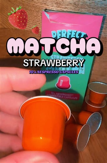 10 x strawberry matcha capsules compatible with nespresso machines #matcha #nespresso #strawberrymatcha #tiktokmademebuyit #dealdrops