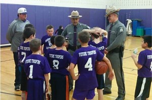 State Police Coach 'Future Troopers' Youth Basketball Team