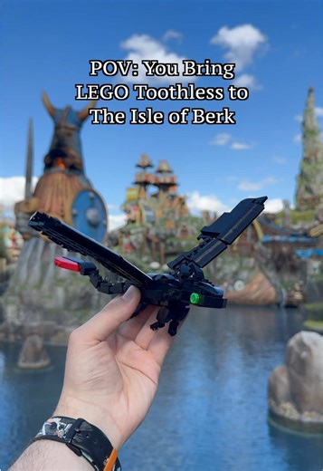 I brought my custom LEGO Toothless to the REAL Isle of Berk at Epic Universe! This was such an incredible experience being able to fly Toothless around all of the iconic locations from my favorite series! Are you planning to visit EPIC Universe? ~~~~~~~~~~ #lego #legomoc #moc #myowncreation #afol #httyd #howtotrainyourdragon #toothless #hiccup #racetotheedge #dragon #httydfanart #dreamworksdragons #dreamworks #berk #legohttyd #legohowtotrainyourdragon #legotoothless #legofan #legogram #bricktok 