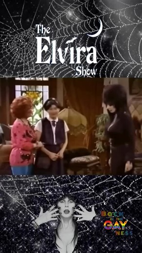 🕷️ 🕸️ With every day life filled with horrors, it’s been hard getting into the Halloween spirit…so here’s a little @therealelvira from #BackInTheGayness that as the year 1992… I wish this show would’ve been picked up! Elvira and Katherine Helmand as witches?!! Yes please!! . . . . . . . . #elvira #elviramistressofthedark #katherinehelmond #funny #halloween | ❌👑🏳️‍🌈Back In The Gayness🏳️‍⚧️