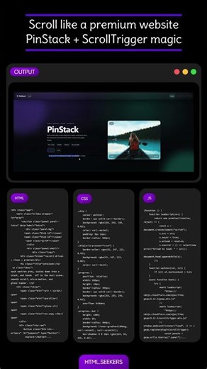 Scroll like a premium website 😮‍🔥 PinStack + ScrollTrigger magic ✨