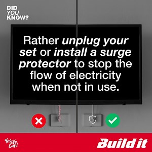 82K views · 418 reactions | Want to reduce electricity costs? Here’s a simple tip that can help. Speak to our electrical experts in-store for advice on the correct surge protector for your TV. Visit buildit.co.za to find a store near you. | Build it | Facebook
