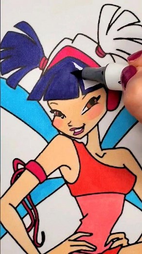 WINX CLUB Coloring Page MUSA #coloring #winxclub #musca #fairy #coloringbook In Markers