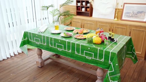 Mixweer 12 Pcs Soccer Tablecloths Soccer Birthday Party Decorations 54 x 108 Inch Sports Plastic Table Cover for Sports Ball Theme Outdoor Picnic Party Supplies