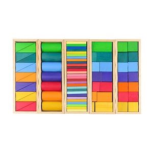 [Hot Item] Creative Educational Wooden Rainbow Building Blocks Toys