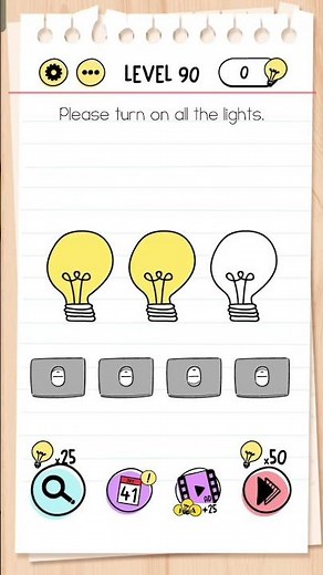 Please turn on all the lights Brain Test Level 90