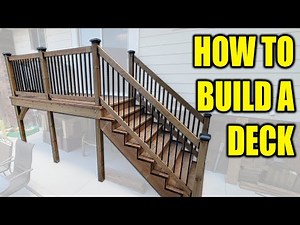 How to Build a Deck (DIY Free Standing Deck with Stairs) - Free Plans!