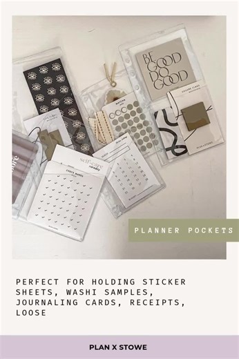 Pocket PVC Planner Insert: Clear Card Holder, Sticker Storage, Double Pocket - Etsy