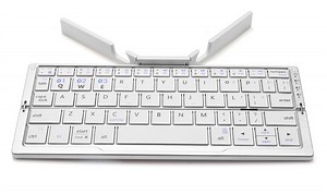 [Hot Item] Foldable Bluetooth Keyboard, Compact Mini Ultra Slim Wireless Keyboard with Aluminum Body, Build-in Stand Holder and Backlit Keyboard for Mobile Phone & Tablet