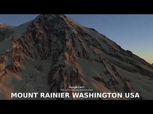 Glacier-Covered Volcano Shaping the Pacific Northwest – Mount Rainier Washington #googleearthstudio
