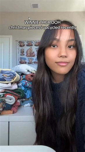stitched by kaylee on Instagram: "upcycled winnie the pooh christmas sweaters and more! these pieces will be available on 12.3.25, make sure to turn on the countdown on my story! more previews coming next week #winniethepooh #christmassweater #nostalgia #upcycle #upcycledfashion #rework"