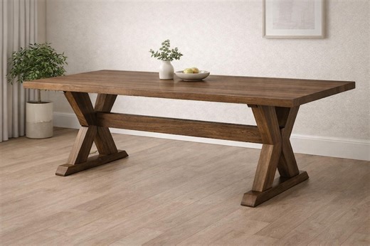 X-leg Farmhouse Dining Table Plans – Rustic Solid Wood DIY (PDF Pattern) - Etsy Australia