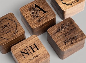 Personalized Engraving Wooden Ring Box, Proposal Engagement Ring Box With Name, Wedding Ring Bearer, Anniversary Gift, Engrave Ring Box - Etsy