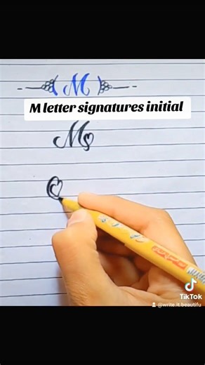 3_ways to write a heart "M" with a marker #calligraphy #stylish signatures #1000subscriber 💞🎀