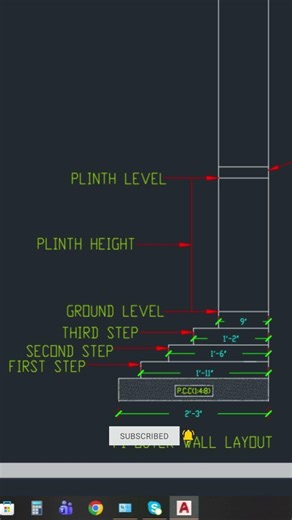Footing Plan AutoCAD Tutorial | With Dimensions | #autocad #trending #shorts #foryou