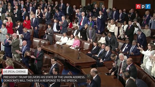 President Trump delivers his first official State of the Union address of his second term. Democrats will then give a response to the speech. | NPR