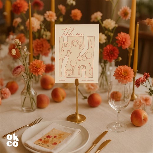 Wedding Table Numbers Template: Elegant Reception Cards (canva Digital Download) - Etsy UK