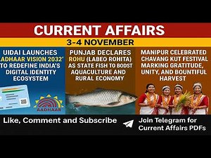 3-4 Nov - Current Affairs - 001 || BANKING AND FINANCIAL AWARENESS || FOR RRB SCALE 2 3