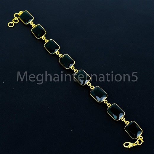 Natural Peridot Stone Bracelet,18k Gold Plated, Adjustable Chain, Unique Pear Peridot Jewelry - Etsy