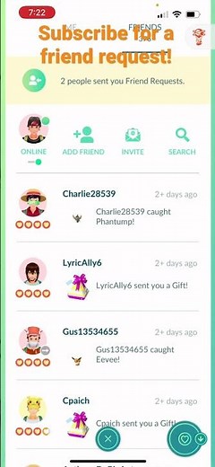 How to accept a friend request in Pokémon go
