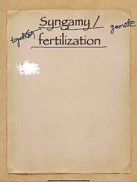 Syngamy and fertilization