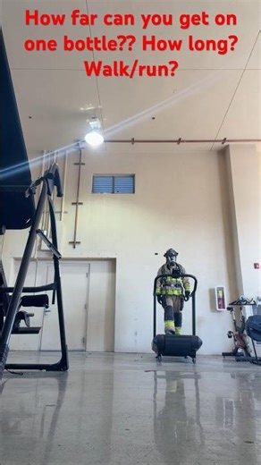 SCBA air consumption. 1 bottle. How far can you go? #firefighter #fitness #scba #cardio #gearworkout