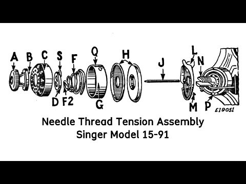 Tension Assembly, Singer 15-91 Remove, Clean, Install, Adjust, Zero Out
